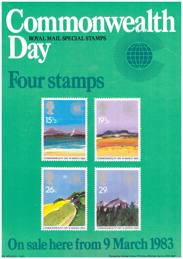 (image for) 1983 Commonwealth Day Post Office A4 poster. PL(P) 3031 1/83.